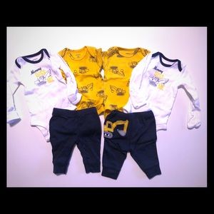 Twin Boy NB Construction Outfit Set
